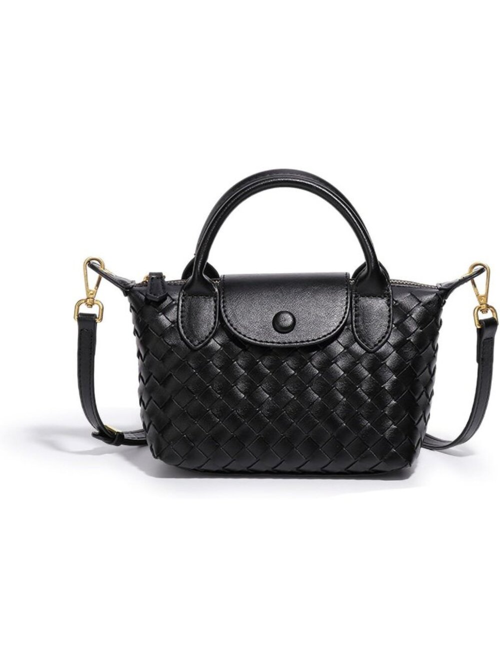 Chic Mini Braided Leather Handbag - Stylish Travel Satchel for Daily Use